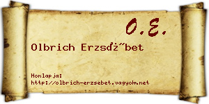 Olbrich Erzsébet névjegykártya